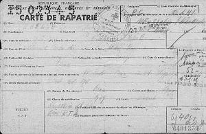 DIVERS 12 RAPATRIE 1945 DEJA AU VERSO